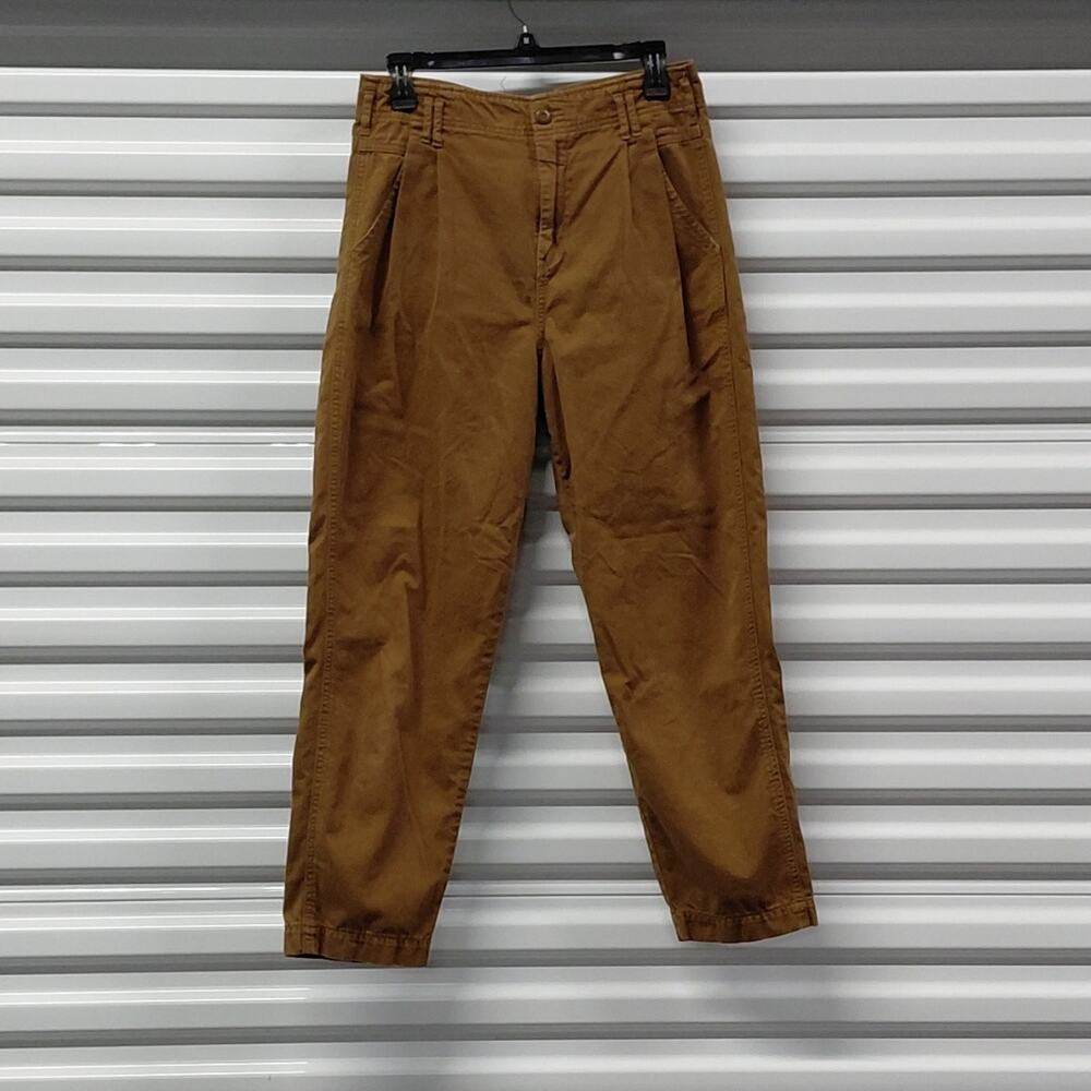 American Eagle Womens High Waisted Pants Size 4 Brown Pleated Cotton Y2K Slacks